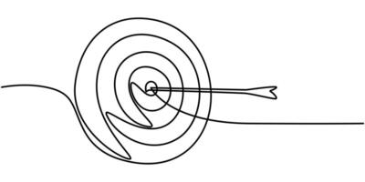 Target Bull's Eye Continuous One Line Drawing Icon illustration vector