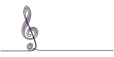 Musical Note Continuous One Line Drawing Icon vector