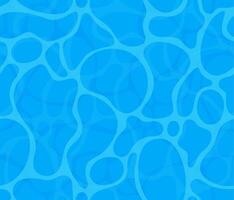 Blue water surface with ripple, top view textured seamless pattern. Sun light reflection in water, top view swimming pool, ocean, sea. illustration. vector