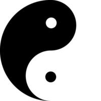 yin and yang icon, sign, symbol, black and white color vector