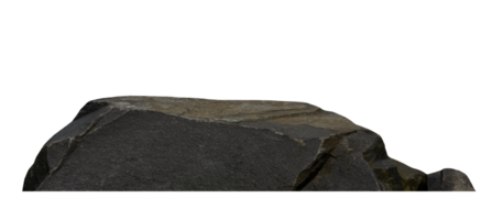 Rock Stone podium stage isolated for Product Display,Black Sea Rock Stand with rough surface texture,Nature Rock cliff element png