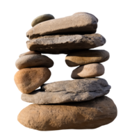 Stack of zen stones tower isolated, Balancing of pebble sea rocks stacked on top of each other.Element object for Yoga,Spa stones concepts png