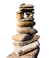 Stack of zen stones tower isolated, Balancing of pebble sea rocks stacked on top of each other.Element object for Zen like or Yoga,Spa stones concepts png