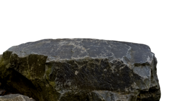Rock stones podium with rough texture surface isolated,Rock Cliff natural stone formation located part of the mountain,Broken Edge of huge Rock Sea with clipping path png