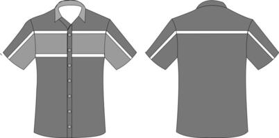 A gray shirt with a white stripe on the front vector