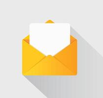 opened envelope with blank paper inside vector