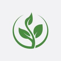 Leaf greens logo design with gradient vector