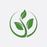 Leaf green logo design with gradient vector