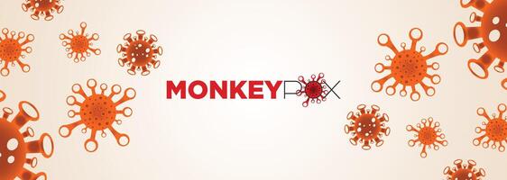 Monkeypox virus graphic design with red virus cells and clean background, representing viral infection, healthcare awareness, and global health risks in modern visual style vector