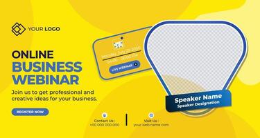 Online Live Corporate Business Webinar Web Banner. Annual Business Invitation Conference Template vector
