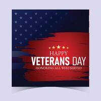 Veterans Day patriotic design with red and blue brush strokes and USA flag elements for a festive look celebrating military service and American heroes vector