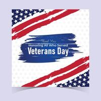 graphic design for Veterans Day featuring a red, white, and blue theme with an American flag, stars, and stripes to honor military service and heroes vector