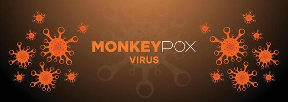 Monkeypox virus graphic design with orange virus cells on a dark background, symbolizing health awareness and viral infections with modern scientific visuals vector