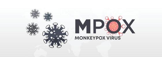 Monkeypox virus awareness graphic with blue background and virus cells, highlighting global health concerns and disease prevention with a scientific visual approach vector