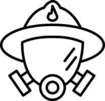 Fireman Mask Illustration Icon vector