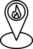 Fire Location Illustration Icon vector