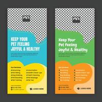 Pet adopting DL flyer and rack card design template vector