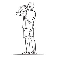 Man with Binoculars in Hiking Gear - Exploration Outline Art vector