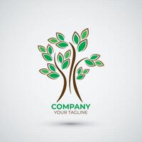 Creative and unique tree logo design template vector