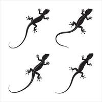 Minimalist Lizard Silhouette Art vector