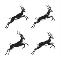 Bold Leaping Antelope Design vector