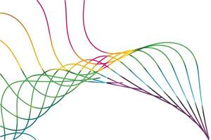 a rainbow colored line with a curved shape background vector