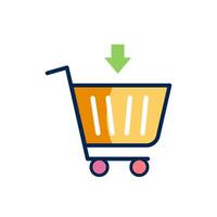 Shopping cart icon on white background. vector