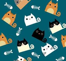 Seamless pattern of cute cat background. vector