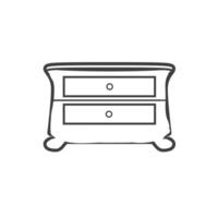 drawer lineart icon vector