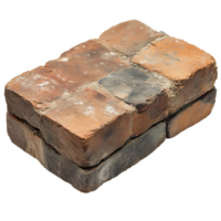 stack of red bricks isolated highlighting their rugged design and durability perfect for projects and concepts focusing on construction industrial work or architecture png