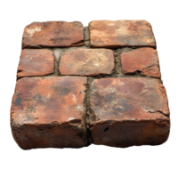 neatly arranged stack of bricks isolated showcasing their red earthy tones perfect for visuals and designs related to construction industrial work and architectural projects png