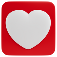 Stylized social media icon with a heart. Isolated on transparent background png