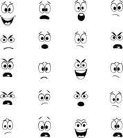 Different Emotional Expressions Icon Set Collection Isolated Hand Drawn Illustration vector