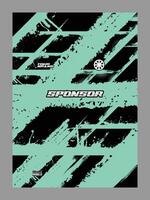 A vibrant turquoise background with bold black brush strokes and abstract shapes vector