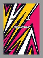 A vibrant background featuring bold, angular patterns in pink, yellow, and black vector