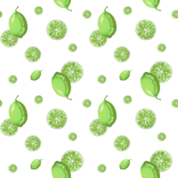 Wrapping paper with green lime fruits in the green background Jointless tiles for Textile png