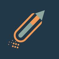a pencil with a blue background and a black background. vector