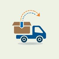 a blue van with a box on the top of it vector