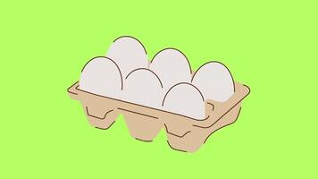 Animated Eggs Sticker animation on green screen background video