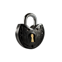 Classic Black Padlock With A Keyhole On A Transparent Suitable For Security And Lock Themes png
