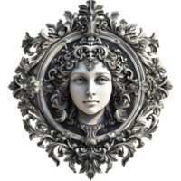 Decorative Frame with Black and White Pattern on Transparent Background png