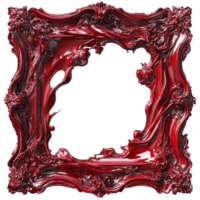 Red Frame with Red Paint Splatter on Transparent Background png