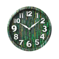 Modern Clock with Colorful Dot Pattern on Transparent Background png
