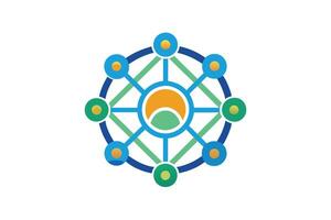 Abstract network graphic showcasing interconnected nodes. vector