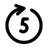 5 10 15 second forward backward icon vector