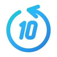 5 10 15 second forward backward illustration gradient outline style vector