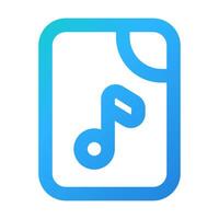 Note Music icon gradient style vector