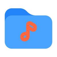 Note Music icon flat color style vector