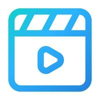 Play Square Gradient icon illustration style vector