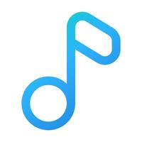 Note Music icon illustration gradient outline style vector